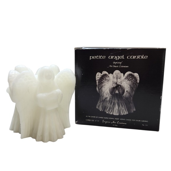 Emperor Art Creations Other - NOS Barry Francis 1985 Petite Angel Candle Depicting Studio Art Music Literature
